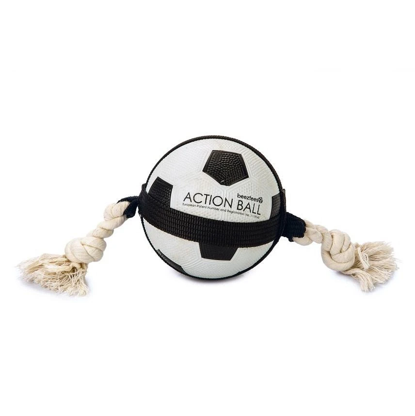 Beeztees Action Voetbal Met Touw 12,5 Cm 3 Beeztees Action Voetbal Met Touw 12,5 Cm