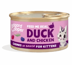 Edgard & Cooper Kattenvoer Kitten Eend & Kip Chunks 85 Gr