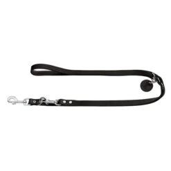Hunter Rundleder Verstelbare Hondenlijn Zwart