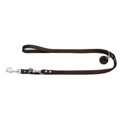 Hunter Rundleder Verstelbare Hondenlijn Donkerbruin